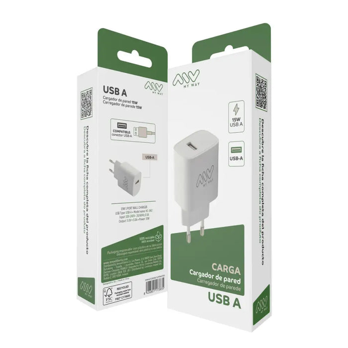 Зарядно за стена Myway Бял 15 W