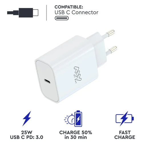 Зарядно за стена Myway Бял 25 W