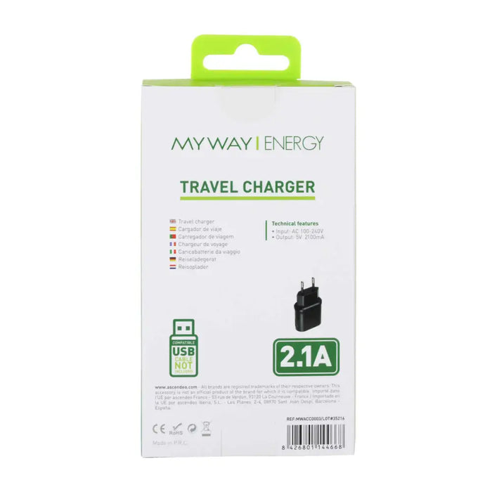 Зарядно за стена Myway Черен 10 W