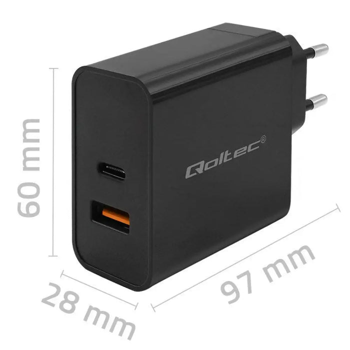 Зарядно за стена Qoltec 52380 Черен 65 W (1 броя)