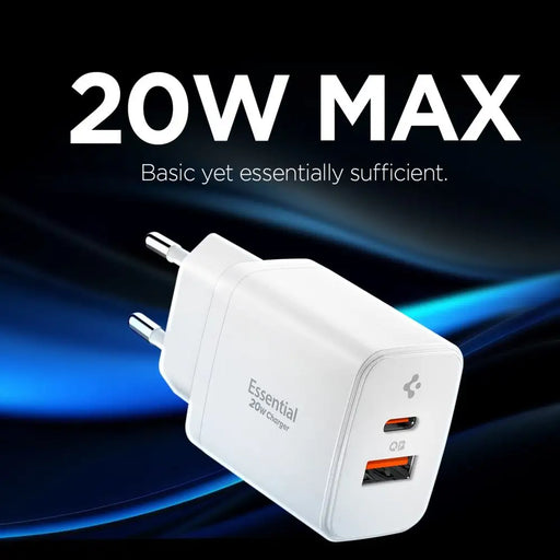 Зарядно за стена Spigen Essential EE202EU 20W - бяло