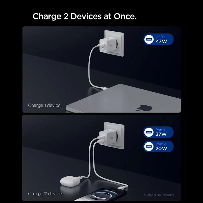 Зарядно за стена Spigen Essential EE472EU с 2 порта USC-C