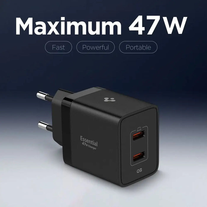 Зарядно за стена Spigen Essential EE472EU с 2 порта USC-C