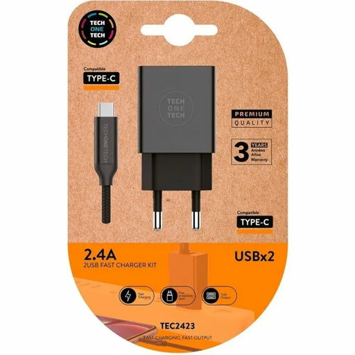Зарядно за стена Tech One Tech TEC2423 Черен
