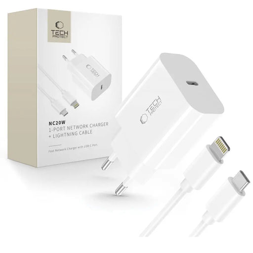 Зарядно за стена Tech-Protect NC20W със 100 см USB-C
