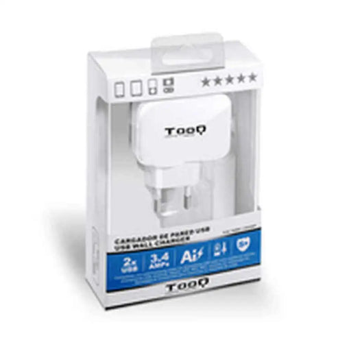 Зарядно за стена TooQ TQWC-1S02WT USB x 2 17W Бял 17 W