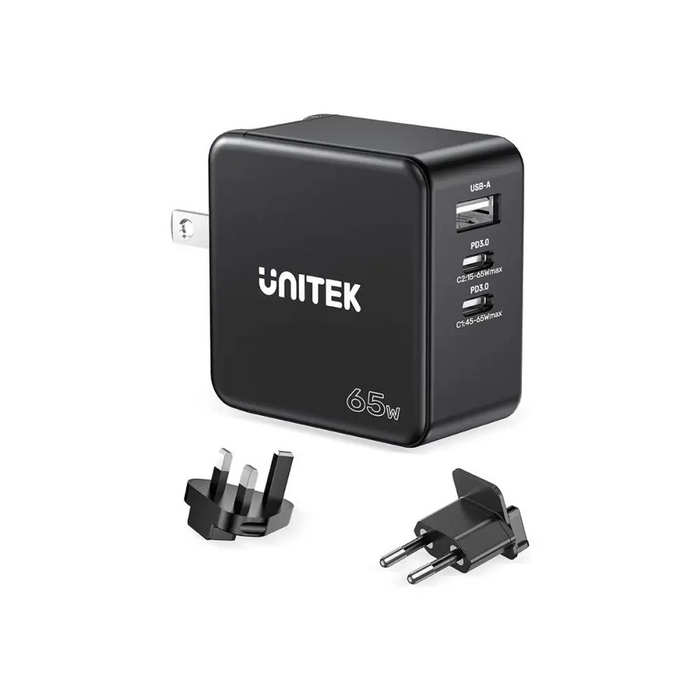 Зарядно за стена Unitek P1117B Черен 65 W (1 броя)