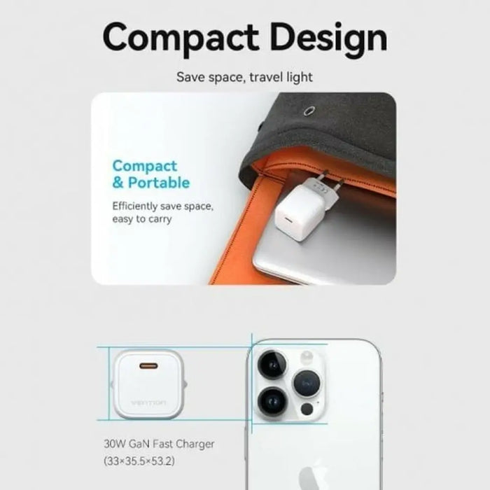 Зарядно за стена Vention FAKP0-EU Розов 30 W USB-C