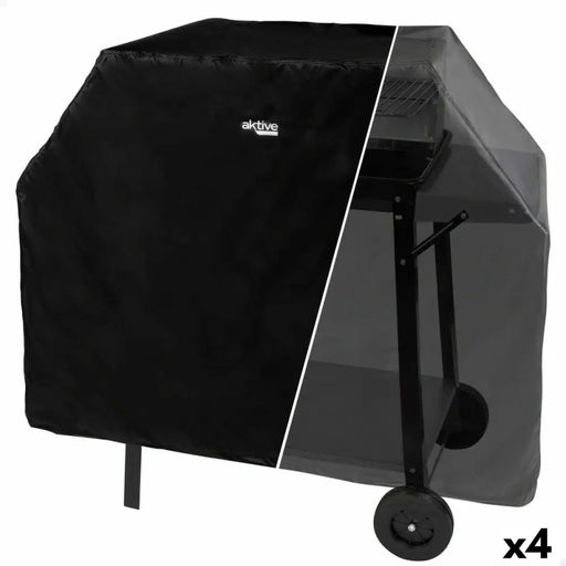 Защитно покритие за барбекю Aktive Черен 4 броя 142 x 120 x