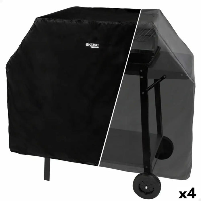 Защитно покритие за барбекю Aktive Черен 4 броя 142 x 120 x