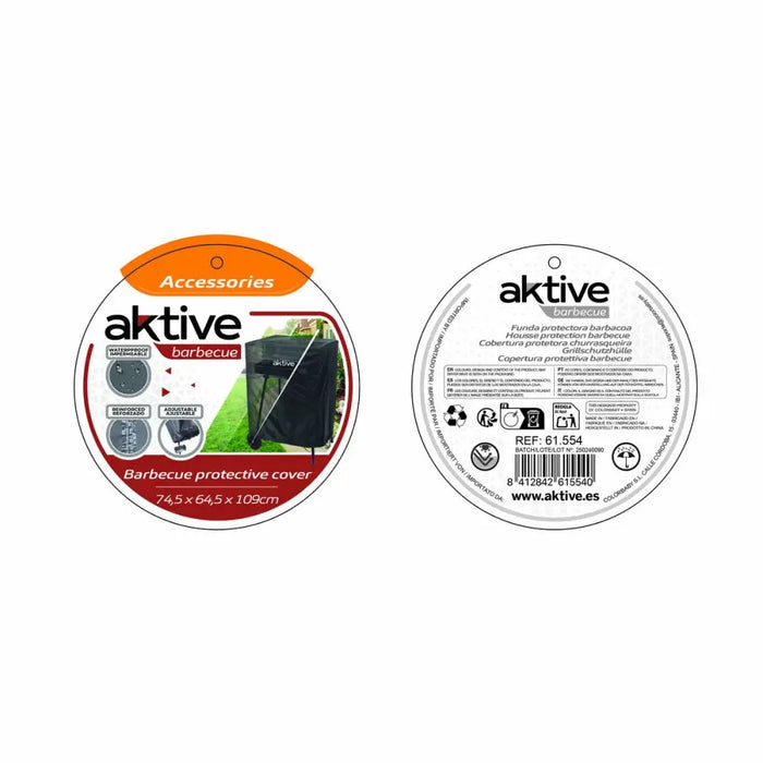 Защитно покритие за барбекю Aktive Черен 6 броя 74,5 x 109