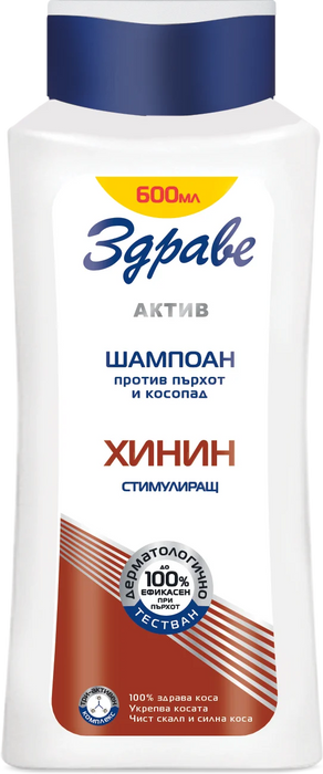 Шампоан против пърхот и косопад с хинин, 600 ml