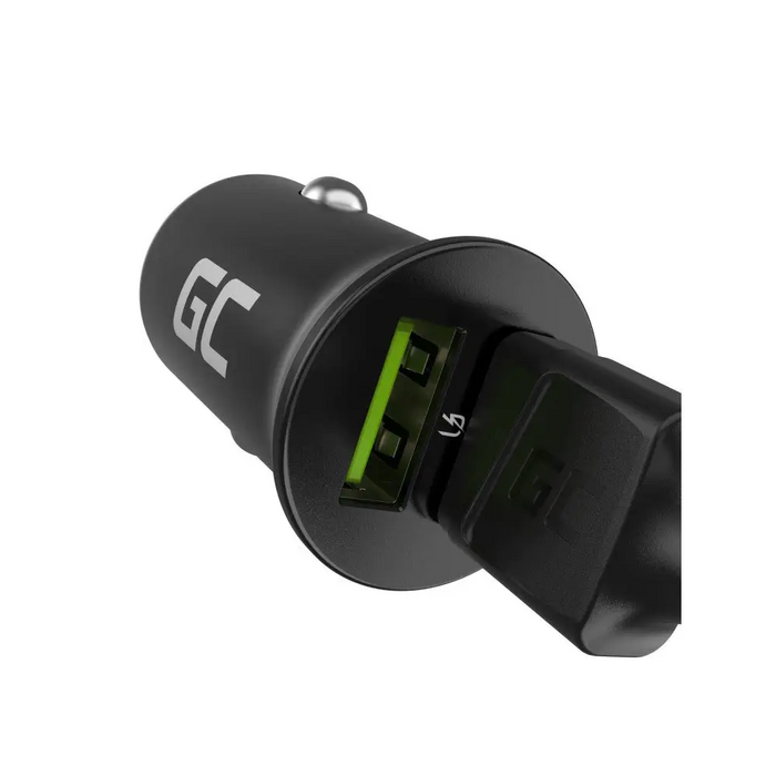 Зелено зарядно за кола GC PowerRide Nano36 36W 6A 2x USB-A