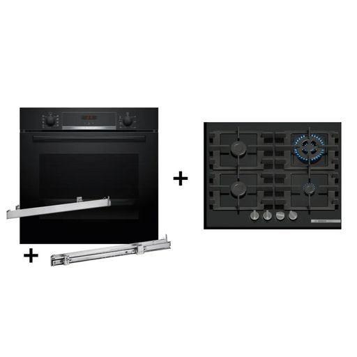 Zestaw piekarnik BOSCH HBA514BB3 + prowadnice teleskopowe