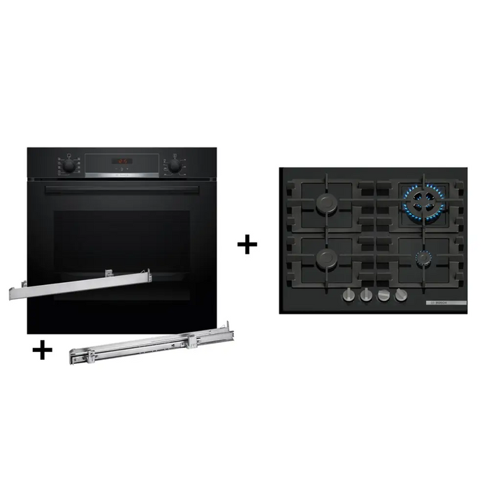 Zestaw piekarnik BOSCH HBA514BB3 + prowadnice teleskopowe