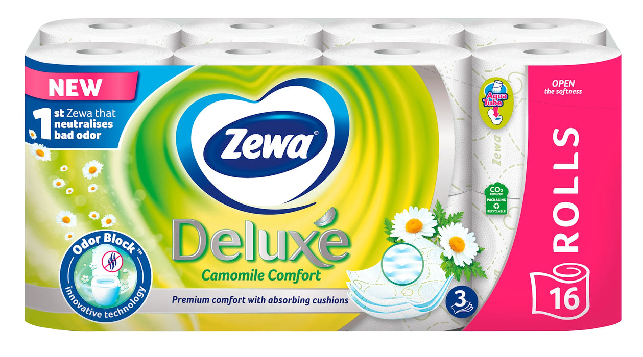Тоалетна хартия Deluxe Camomile, 3-пластова, 16 бр