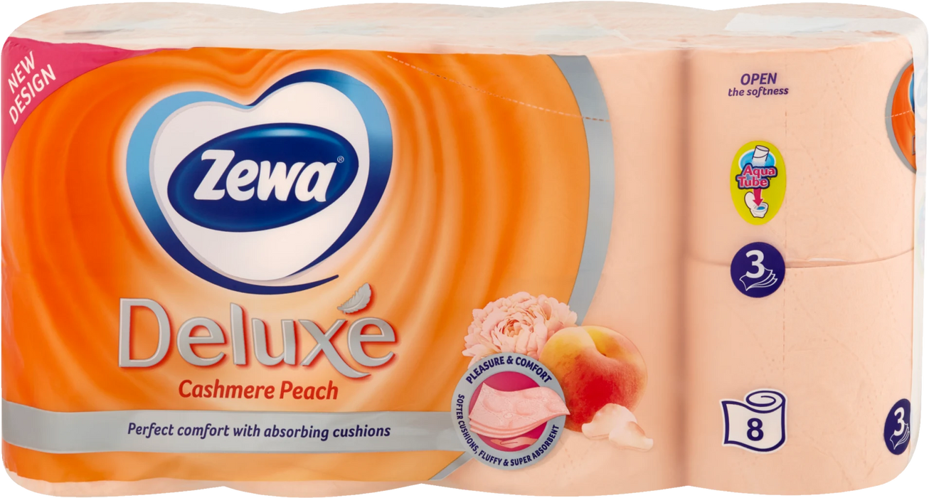 Тоалетна хартия Deluxe Peach, 8 бр