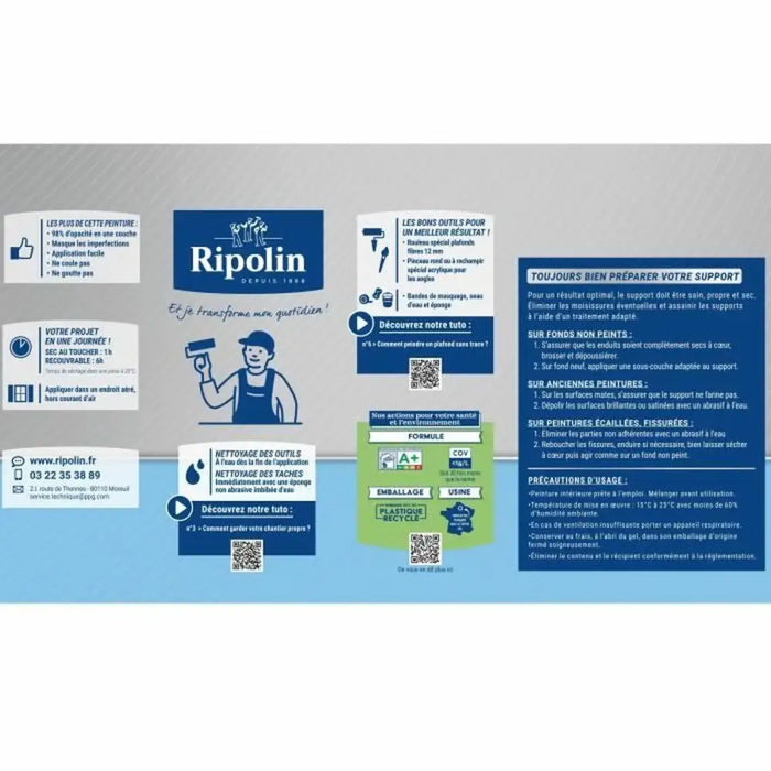 Живопис Ripolin Бял матов 750 ml 4 L 10 L