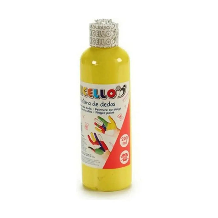 Живопис с Пръсти Pincello Жълт 200 ml (12 броя)