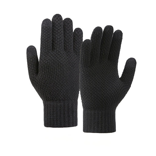 Зимни плетени ръкавици за телефон HQWear черни