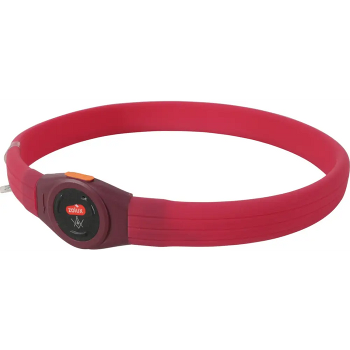 ZOLUX Bivouak LED Силиконов червен - нашийник за куче
