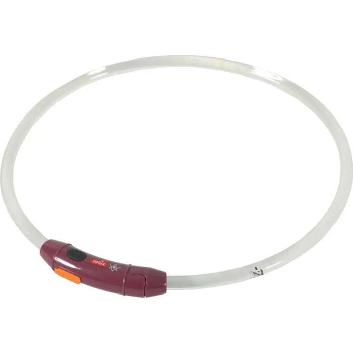 ZOLUX Bivouak LED Силиконов прозрачен червен - нашийник