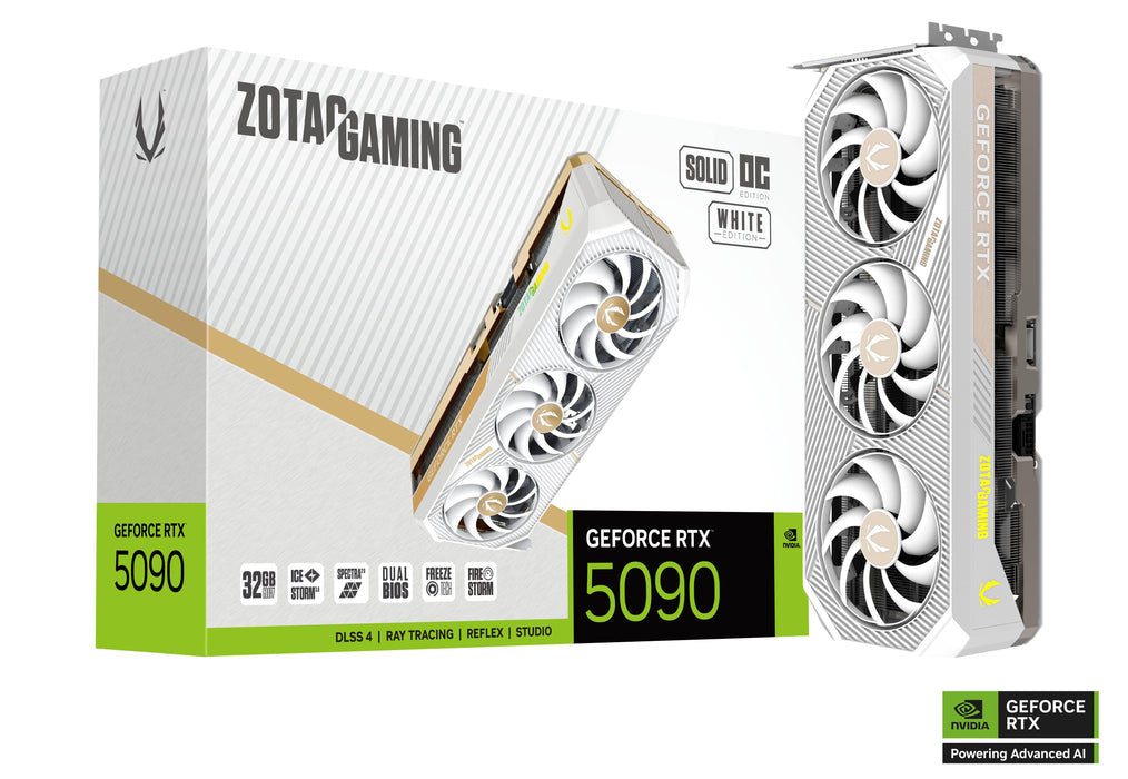 Видео карта ZOTAC GAMING RTX 5090 SOLID OC White Edition 32GB GDDR7