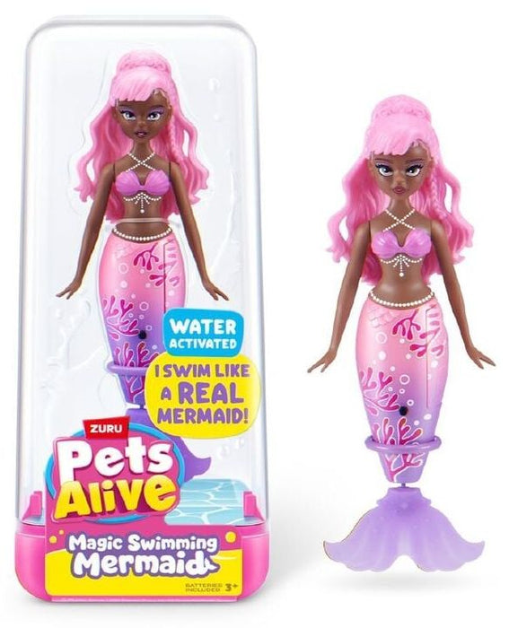 Интерактивна кукла Zuru Pets Alive - Magic Swimming Mermaid, 15 cm, асортимент