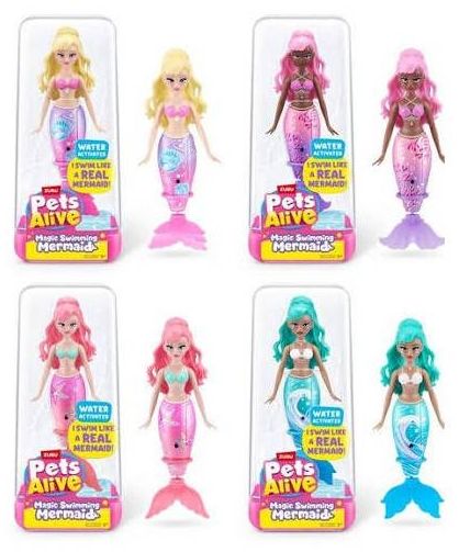 Интерактивна кукла Zuru Pets Alive - Magic Swimming Mermaid, 15 cm, асортимент