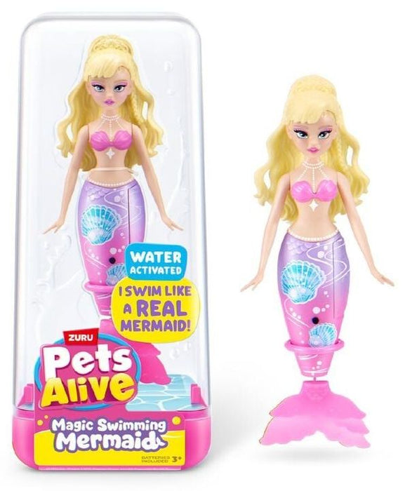 Интерактивна кукла Zuru Pets Alive - Magic Swimming Mermaid, 15 cm, асортимент