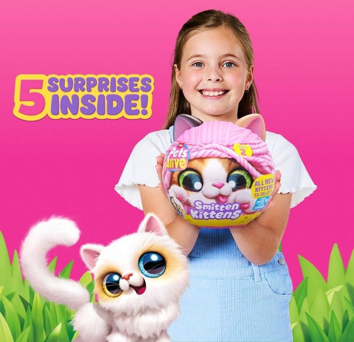 Интерактивна плюшена играчка Zuru Pets Alive - Smitten Kittens S2, асортимент