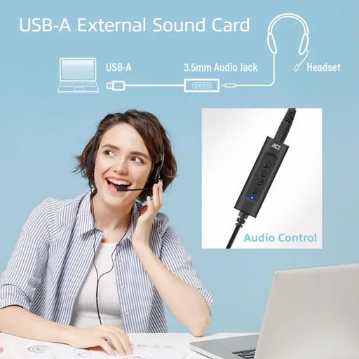 Звукова карта Ewent AC9360 2.0 USB-A 3.5 mm Черна