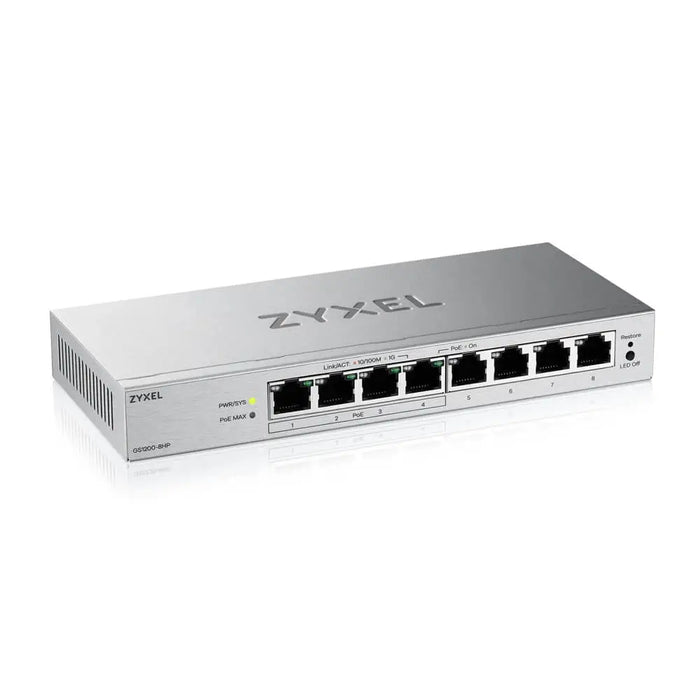 ZyXEL GS1200-8HP v3 8-портов гигабитов PoE+ настолен