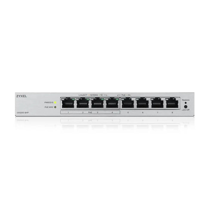 ZyXEL GS1200-8HP v3 8-портов гигабитов PoE+ настолен