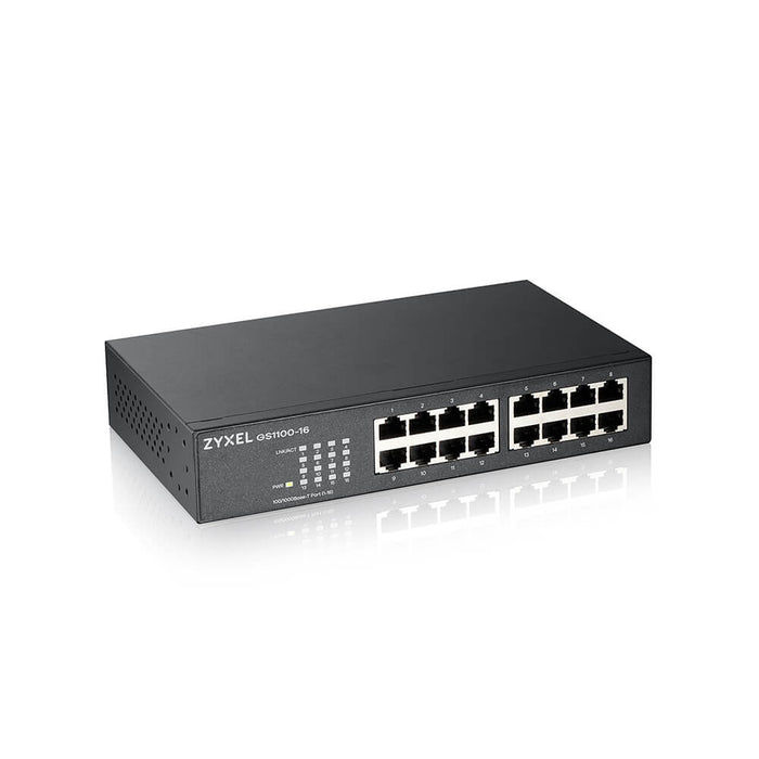 ZyXEL GS1100-16v4 Неуправляем + 16 портов гигабитов неуправляем комутатор