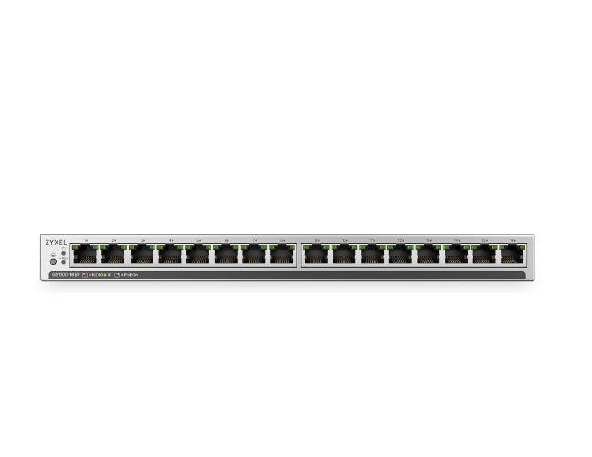 ZyXEL GS1100-16EPS Slimline неуправляем + PoE+ 135W 16-портов гигабитов неуправляем комутатор +