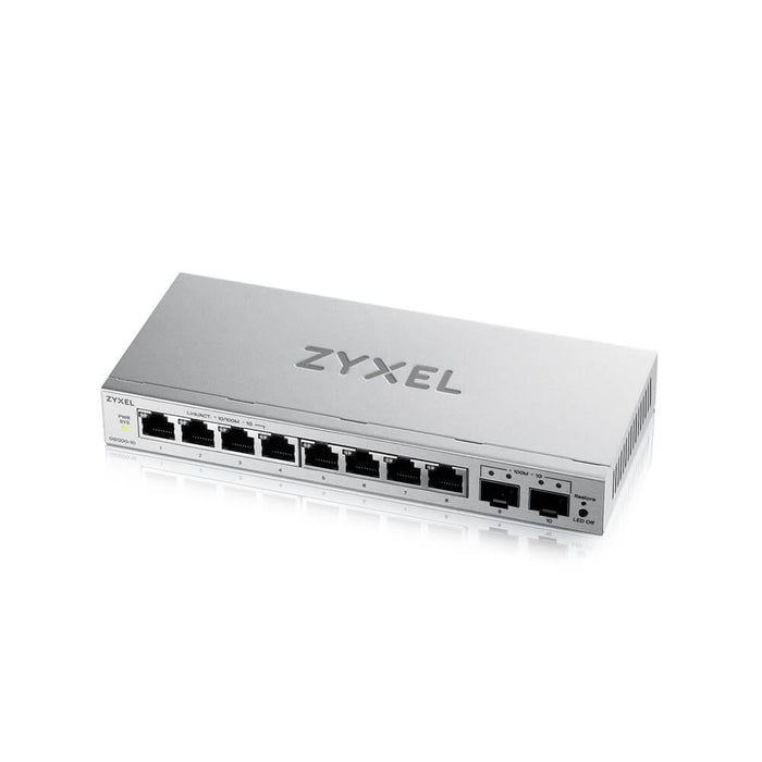 ZyXEL GS1200-10 v3, 8-портов гигабитов, 2 x SFP, уебуправляем настолен комутатор
