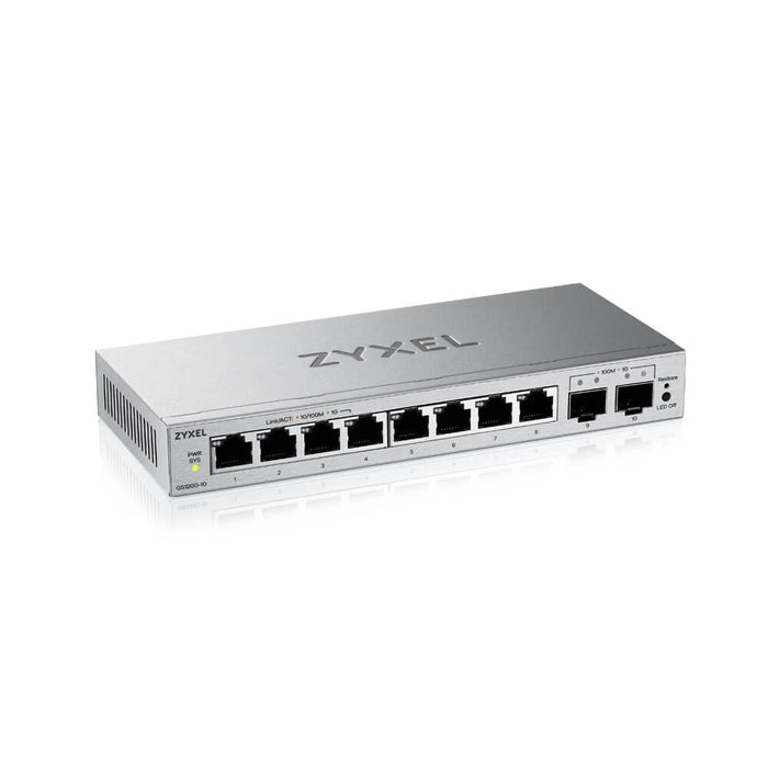 ZyXEL GS1200-10 v3, 8-портов гигабитов, 2 x SFP, уебуправляем настолен комутатор