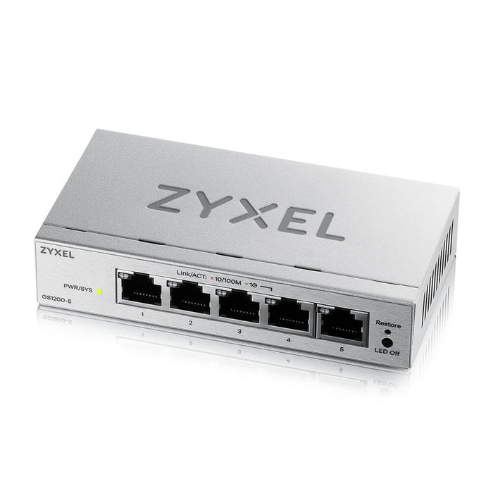 ZyXEL GS1200-5 v3, 5-портов гигабитов настолен комутатор с уеб управление
