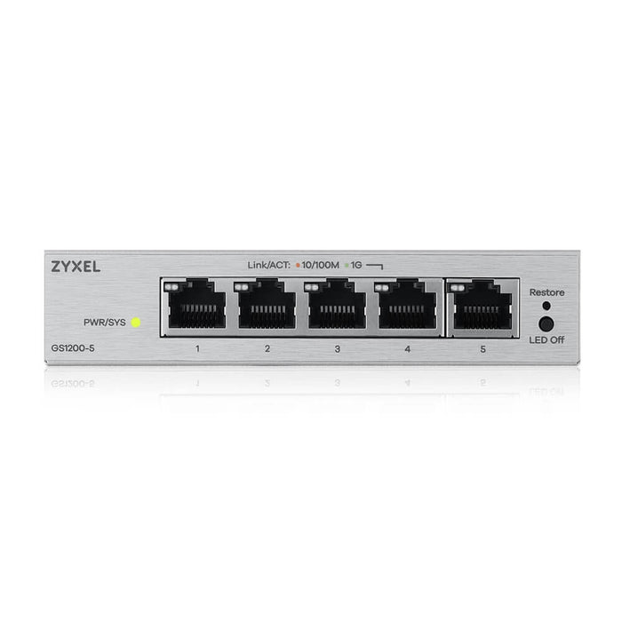 ZyXEL GS1200-5 v3, 5-портов гигабитов настолен комутатор с уеб управление