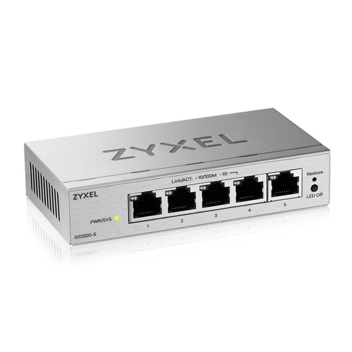 ZyXEL GS1200-5 v3, 5-портов гигабитов настолен комутатор с уеб управление