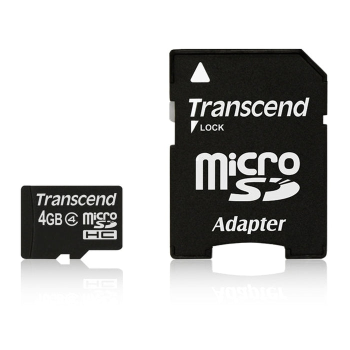 Памет Transcend 4GB microSDHC (with adapter Class 4)