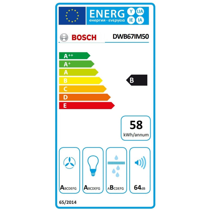 Аспиратор Bosch DWB67IM50 Chimney hood 60cm B max