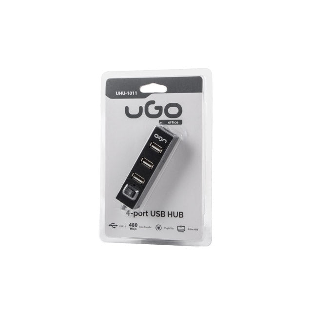 USB хъб uGo 2.0 hub MAIPO HU100 4 - ports with switch Black