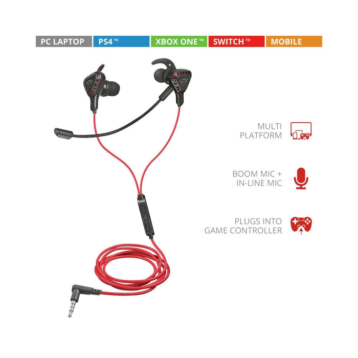 Слушалки TRUST GXT 408 Cobra Multiplatform Gaming Earphones