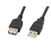 Кабел Lanberg extension cable USB 2.0 AM - AF 3m black