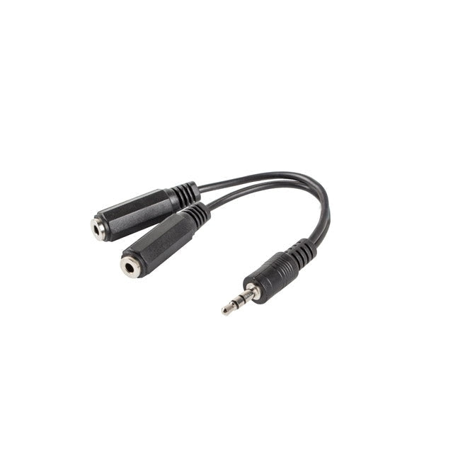 Кабел Lanberg adapter jack stereo (M) - > (F) X2 10cm black