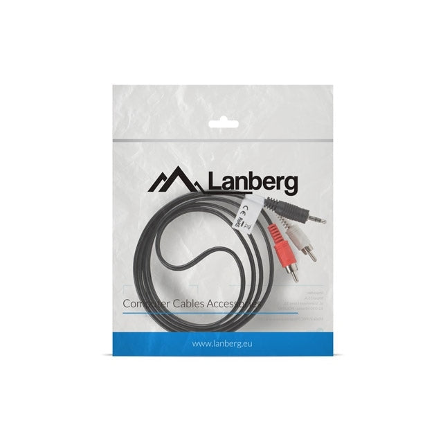 Кабел Lanberg mini jack 3.5mm (M) 3 pin - > 2X RCA