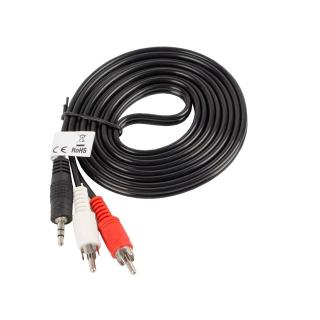 Кабел Lanberg mini jack 3.5mm (M) 3 pin - > 2X RCA