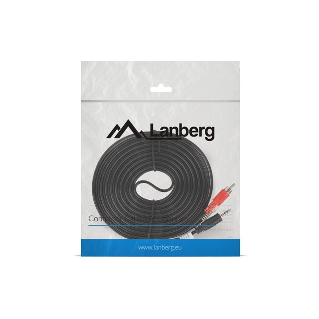 Кабел Lanberg mini jack 3.5mm (M) 3 pin - > 2X RCA